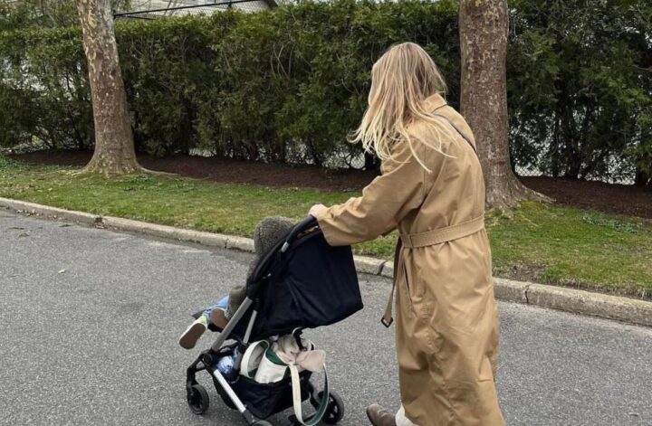 Georgia pushing pram